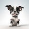 Realistic Cartoon Boston Terrier Puppy: Playful Character Design