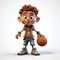 Realistic Cartoon Boy Model With Basketball Ball: Hyper-detailed And Charming