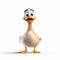 Realistic Cartoon Duck In Pixar Style: Lifelike Renderings With Inventive Character Designs