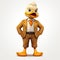 Realistic Cartoon Duck In Suit: Hyper-detailed Character Illustration