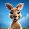 Realistic Cartoon Kangaroo With Expressive Eyes - Cute Animated Series