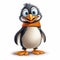 Realistic Cartoon Penguin With Lively Expressions - Children\\\'s Book Illustrations