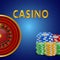 Realistic casino background with colorful casino chips with slot