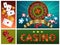 Realistic Casino Bright Composition