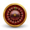 Realistic casino gambling roulette wheel isolated on white background. Vector play chance luck roulette wheel illustration