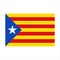 Realistic Catalan flag with drop shadow, Catalonia