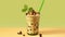 Realistic Celery Smoothie With Peanut Butter And Raisins