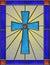 Realistic celtic cross stained glass