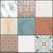 Realistic Ceramic Floor Tiles Icon Set