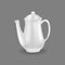 Realistic ceramic ware. Kettle for making tea, coffee, sweet drinks.