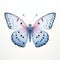 Realistic Chalkhill Blue Butterfly Illustration On White Background