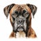 Realistic Charcoal Drawing Of Boxer Dog On Isolated White Background