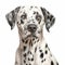 Realistic Charcoal Drawing Of Dalmatian On White Background