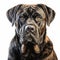 Realistic Charcoal Drawing Of A Mastiff Dog On Isolated White Background