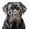 Realistic Charcoal Drawing Of A Mastiff On Isolated White Background