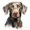 Realistic Charcoal Drawing Of Weimaraner On White Background