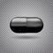 Realistic Charcoal Pill. Pharmaceutical drug.