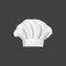 Realistic chef hat, cook cap and baker white toque