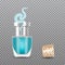 Realistic Chemistry glass bottles of potion. Love potion.