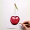 Realistic Cherry Drawing: Detailed And Bold Pencil Illustration