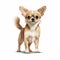 Realistic Chihuahua Dog Illustration In Beige And Amber - Uhd Image