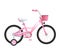 Realistic children bicycle with basket on white
