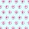 Realistic chinese pink sakura pattern on soft blue sky background. Oriental textile design template flower blossom
