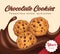 Realistic chocolate cookies banner