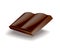 Realistic chocolate piece of dark or milk chocolate. Chunk of cocoa dessert or square chocolate candy. Food sweet snack