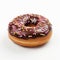 Realistic Chocolate And Pink Donut - Ultra Hd 4k On White Background