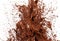 Realistic chocolate splashes, 3d render. Chocolate fountain. Strong splash of sweet syrup isolated on white background
