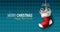 Realistic Christmas and New Year background, banner, flyer, greeting card, postcard. Horizontal orientation. Blue background with