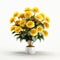 Realistic Chrysanthemum And Banana Tree Image On White Background