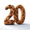 Realistic Cinema4d Rendered Cookies: Numerals Twenty-eight On White Background