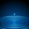 Realistic circle water drop falling pond rings blue gradient poster background template vector