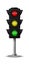 Realistic city traffic light. Vector stoplight with green yellow and red colors, urban road and intersection safety