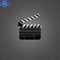 Realistic clapper.cinema.Board on a white background.film.time.vector illustration.