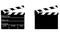 Realistic clapper.cinema.Board on a white background.film.time.vector illustration.