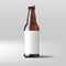 Realistic Clear Beer Bottle With White Label