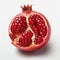 Realistic Close-up Of Pomegranate On White Background