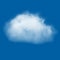 Realistic cloud on blue sky background