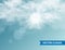 Realistic Clouds with Sun Flare. Isolated Cloud on Blue Transparent Background. Sky Panorama. Vector Design Element.