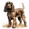 Realistic Cocker Spaniel Dog Illustration On White Background