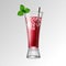 Realistic cocktail bloody mary glass vector illustration