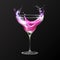 Realistic cocktail cosmopolitan glass vector illustration