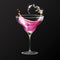 Realistic cocktail cosmopolitan glass vector illustration