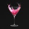 Realistic cocktail cosmopolitan glass vector illustration