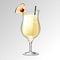 Realistic cocktail pina colada glass vector illustration