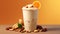 Realistic Coconut Smoothie With Peanut Butter And Dried Fruits