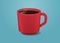 realistic coffee in red cup hot americano drink